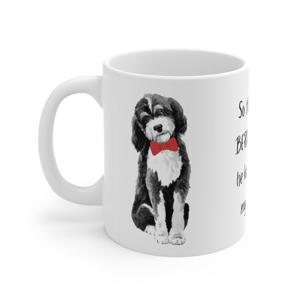 Bernedoodle Coffee Mug - Dog Lover Gift, Bernedoodle Mom, Bernedoodle Mama, Bernedoodle Dad, Doodle Gift, White Ceramic Mug 11oz