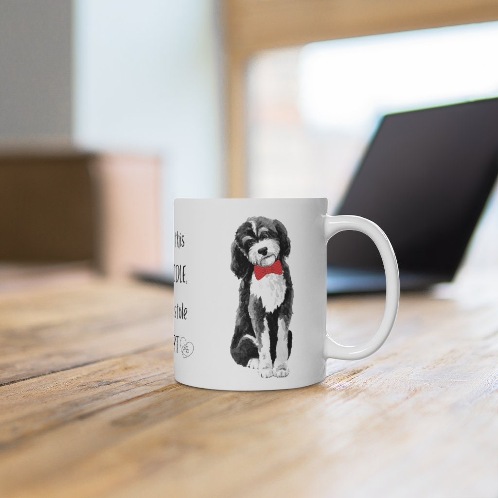 Bernedoodle Coffee Mug - Dog Lover Gift, Bernedoodle Mom, Bernedoodle Mama, Bernedoodle Dad, Doodle Gift, White Ceramic Mug 11oz