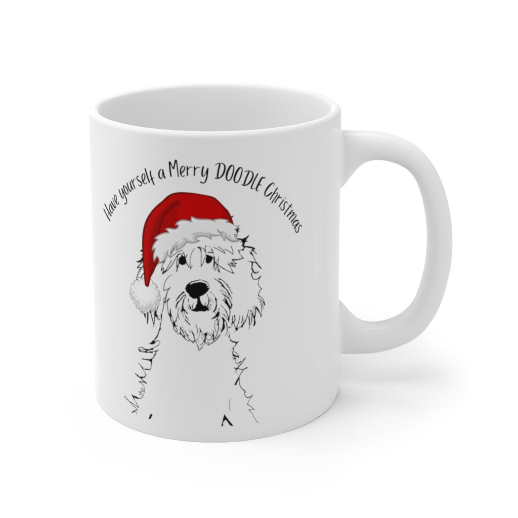 Merry Doodle Christmas Mug - Goldendoodle Mom, Dog Lover Gift, Labradoodle, Aussiedoodle, Bernedoodle, Ceramic Coffee and Tea  Mug