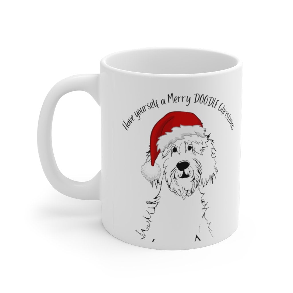 Merry Doodle Christmas Mug - Goldendoodle Mom, Dog Lover Gift, Labradoodle, Aussiedoodle, Bernedoodle, Ceramic Coffee and Tea  Mug