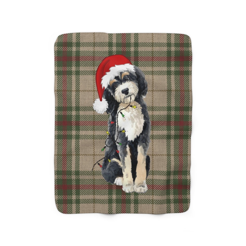 Bernedoodle Gift - Bernadoodle Dog Blanket, Dog Lover Gift, Labradoodle Mom -Doodle Lover -Aussiedoodle Gift, Sherpa Fleece Blanket