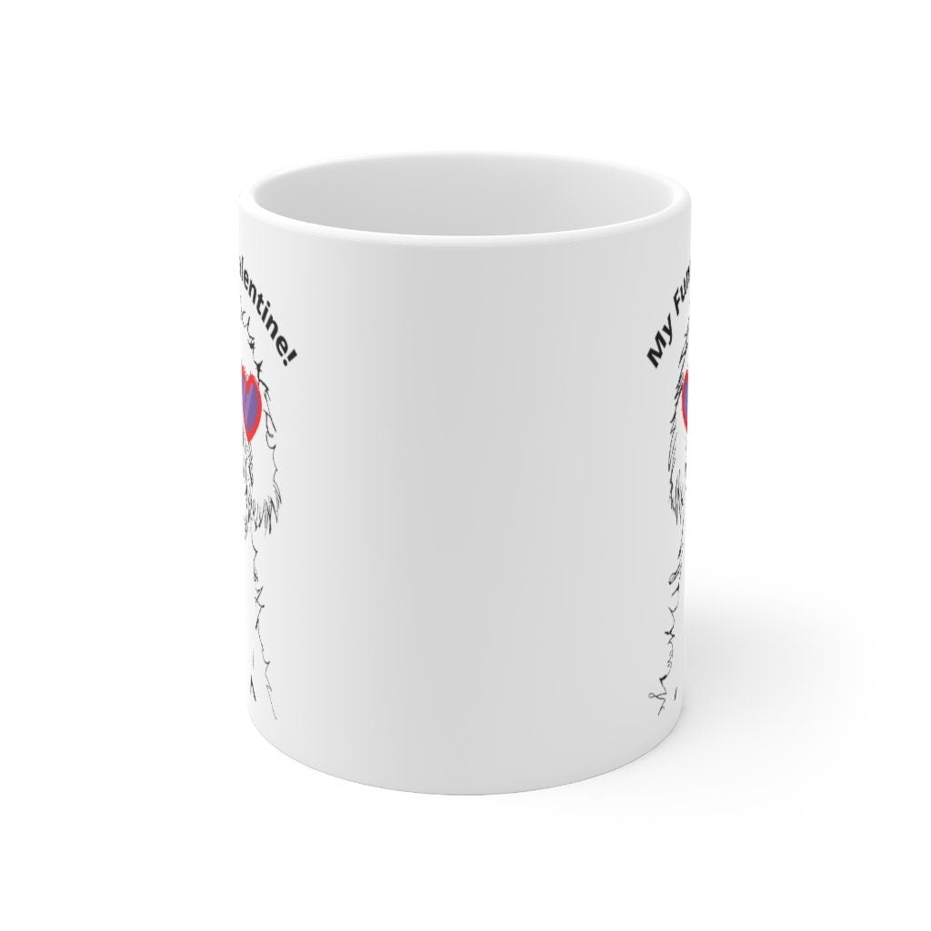 My Funny Valentine Doodle Dog Mug - Doodle Mug, Goldendoodle Mug, Doodle Lover Gift, Doodle Mom -Fun Dog Gift White Ceramic Mug 11