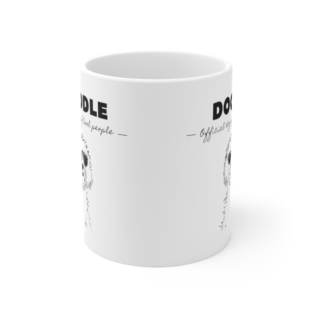 Doodle - Official Dog Of Cool People Mug -Doodle Lover Gift, Doodle Mom, Doodle Dad, Fun Gift Idea, White Ceramic Coffee Mug 11oz