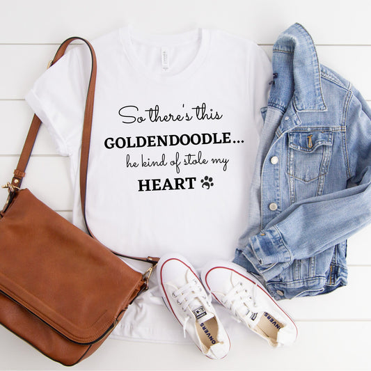 Goldendoodle Stole My Heart T-Shirt - Goldendoodle Mom, Dog Lover Gift, Goldendoodle Gift, Doodle T-Shirt, Doodle Dad