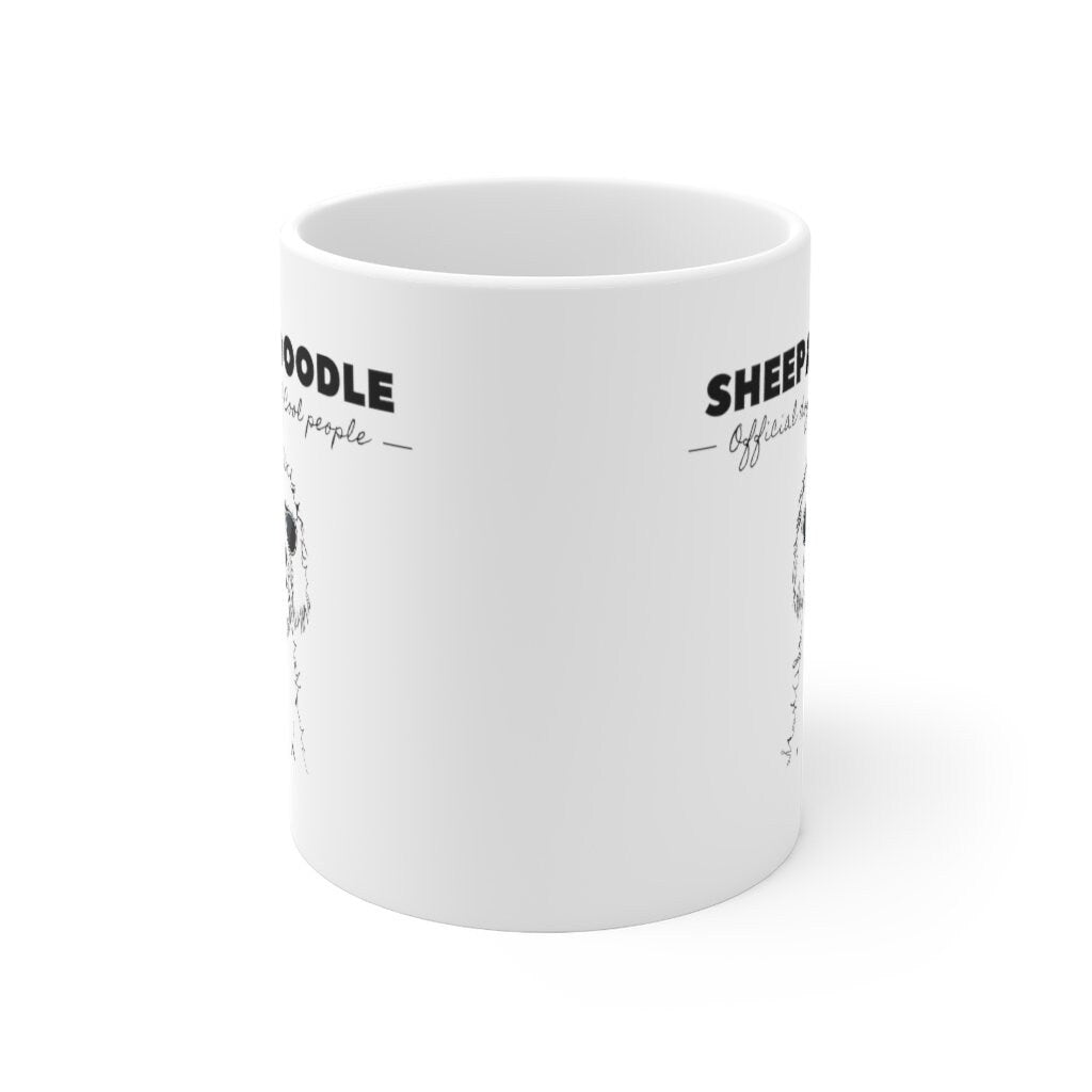 Sheepadoodle Gift - Official Dog Of Cool People Mug -Sheepadoodle Lover, Doodle Mom, Doodle Dad, Fun Gift Idea, White Ceramic Coff