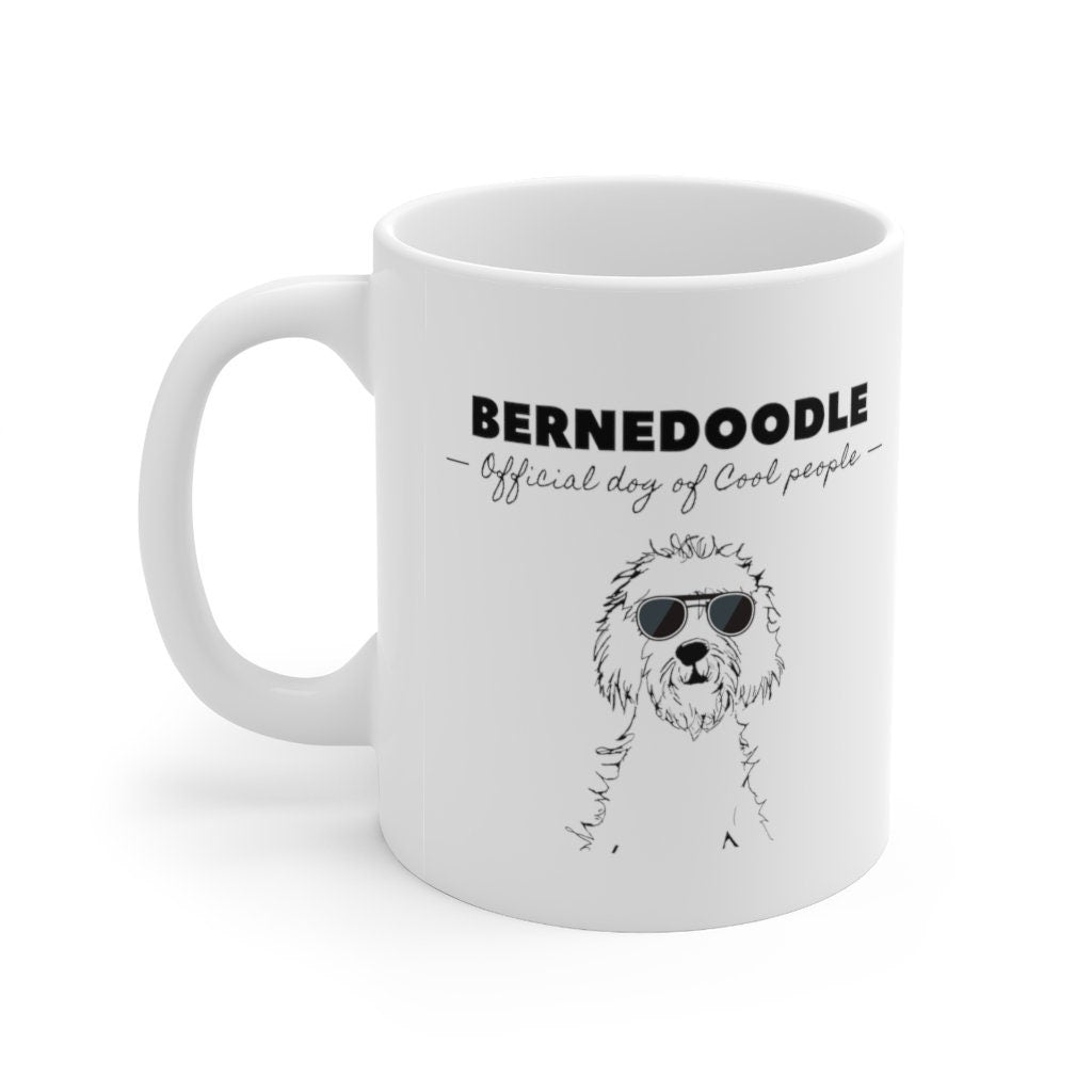 Bernedoodle Gift - Official Dog Of Cool People Mug -Bernedoodle Lover, Doodle Mom, Doodle Dad, Fun Gift Idea, White Ceramic Coffee