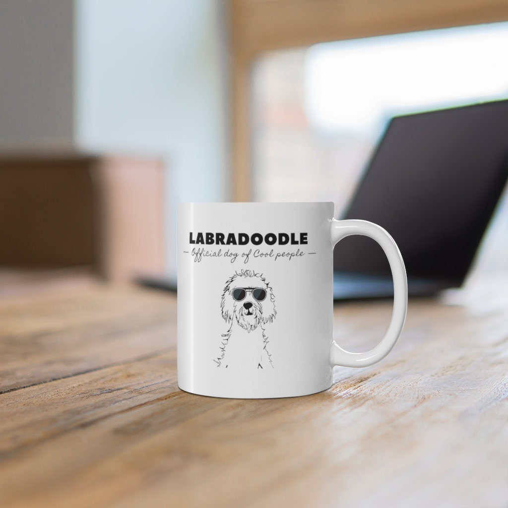 Labradoodle Gift - Official Dog Of Cool People Mug -Labradoodle Lover, Doodle Mom, Doodle Dad, Fun Gift Idea, White Ceramic Coffee