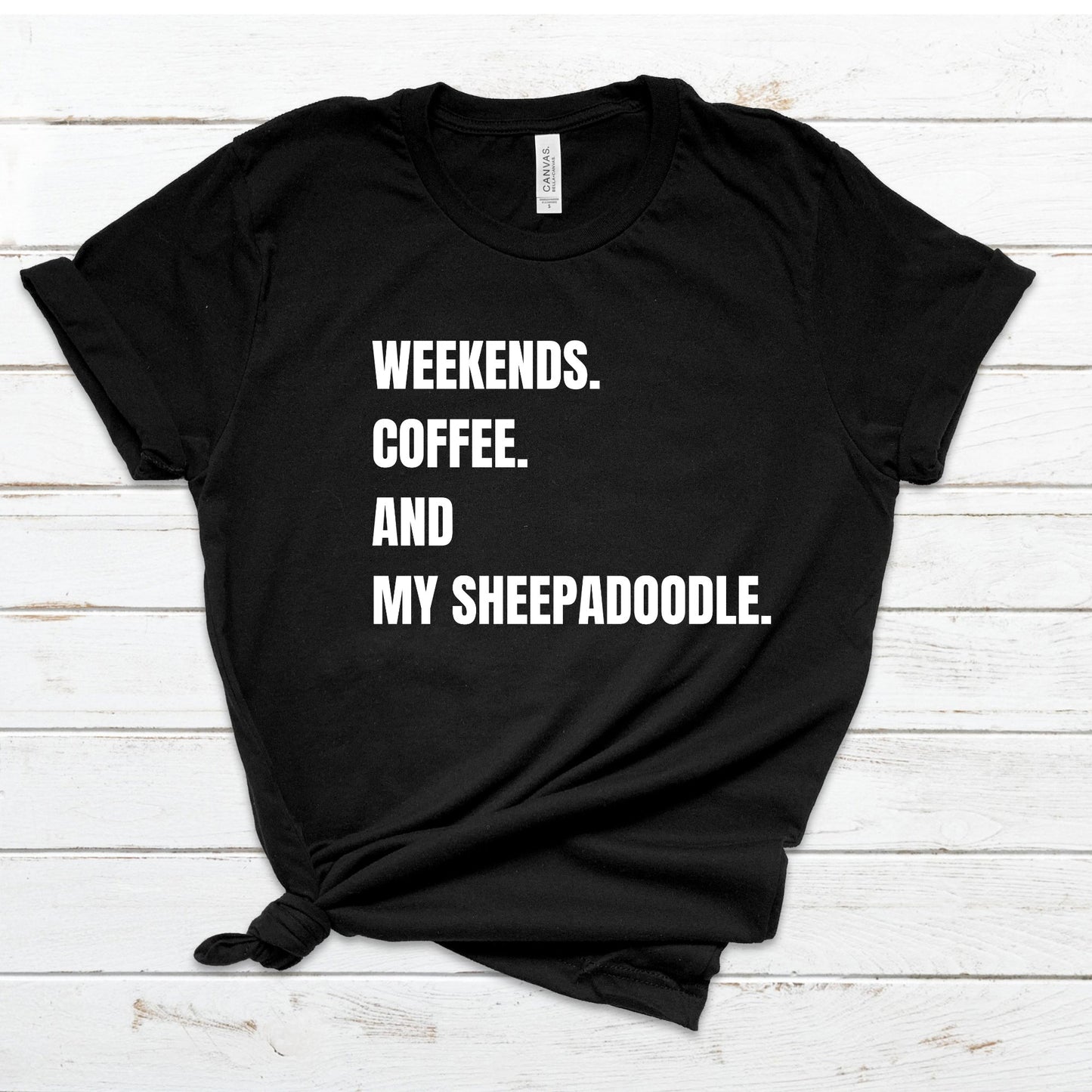 Sheepadoodle T-shirt -Sheepadoodle Gift - Sheepadoodle Mom, Sheepadoodle Dad, Doodle Lover Gift, Unisex Soft White T-shirt