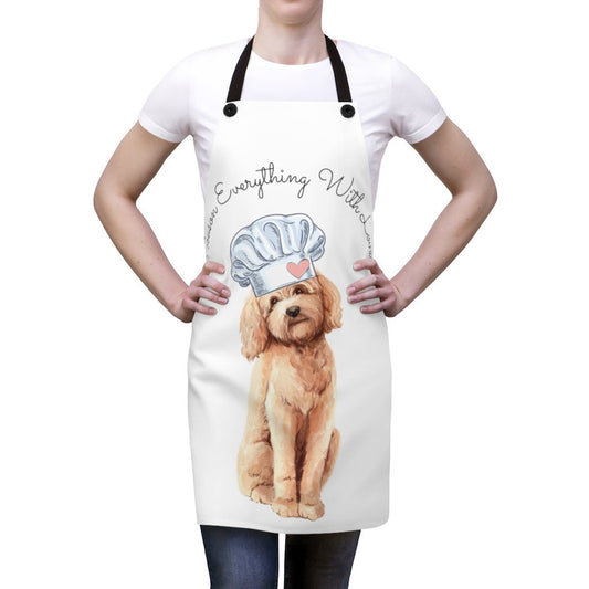 Doodle Dog Apron - Sprinkle Everything With Love, Cooking Baking Apron For Doodle Mom, Aussiedoodle Mom, Bernedoodle Mom