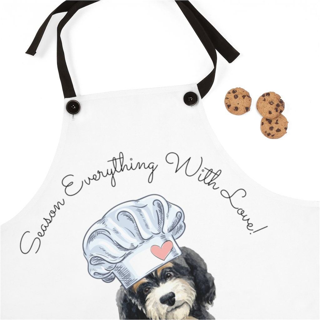 Doodle Dog Apron - Cooking Baking Apron For Doodle Mom, Kitchen Chef Gifts -Bernedoodle Gift Ideas, Bernadoodle Gift