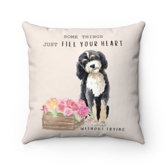 Doodle Dog Pillow - Perfect Gift for Doodle Dog Lover, Bernedoodle Mom, Birthday, Mother's Day and Holidays