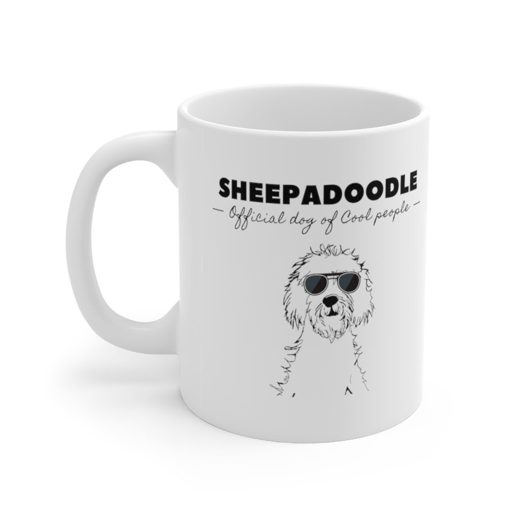 Sheepadoodle Gift - Official Dog Of Cool People Mug -Sheepadoodle Lover, Doodle Mom, Doodle Dad, Fun Gift Idea, White Ceramic Coff