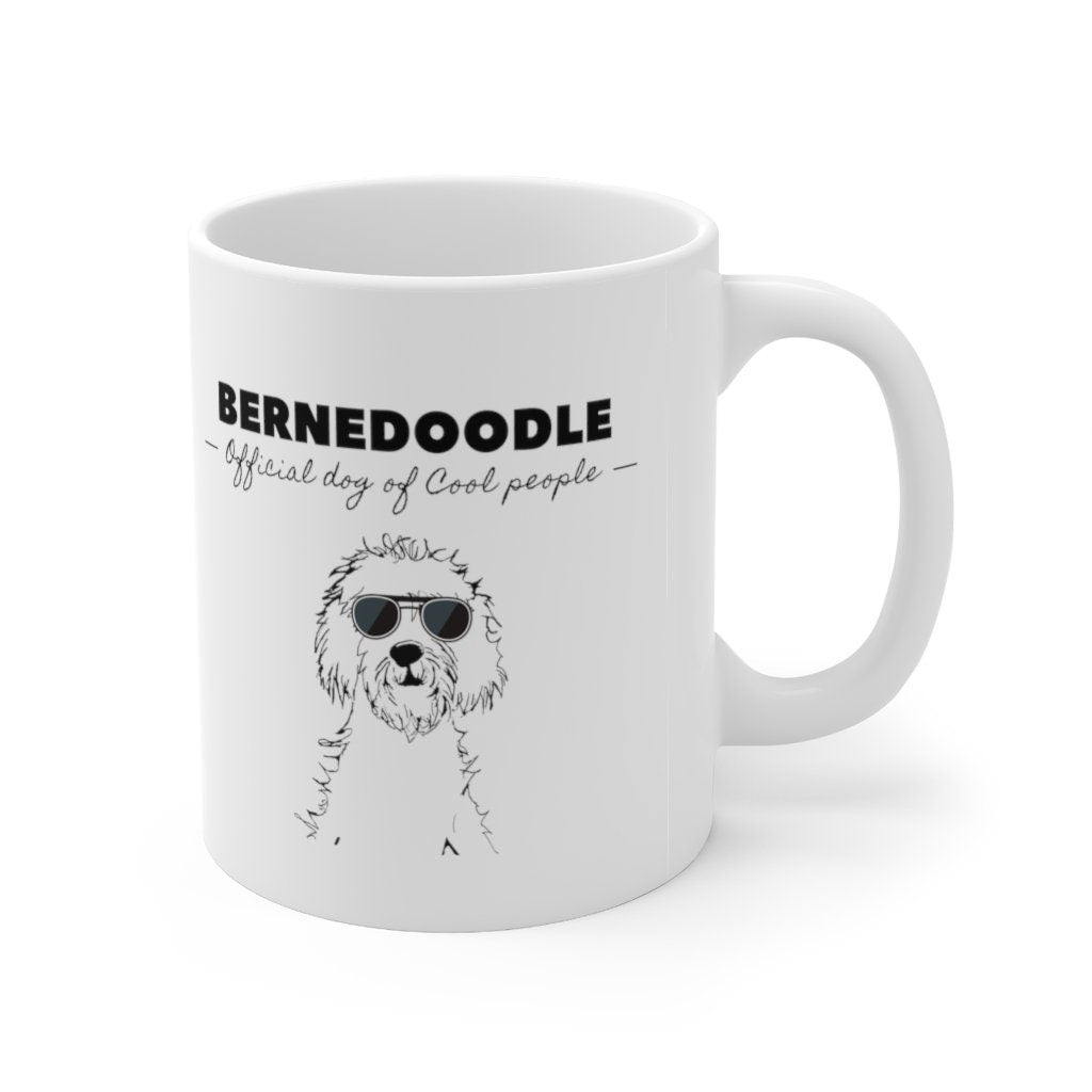 Bernedoodle Gift - Official Dog Of Cool People Mug -Bernedoodle Lover, Doodle Mom, Doodle Dad, Fun Gift Idea, White Ceramic Coffee