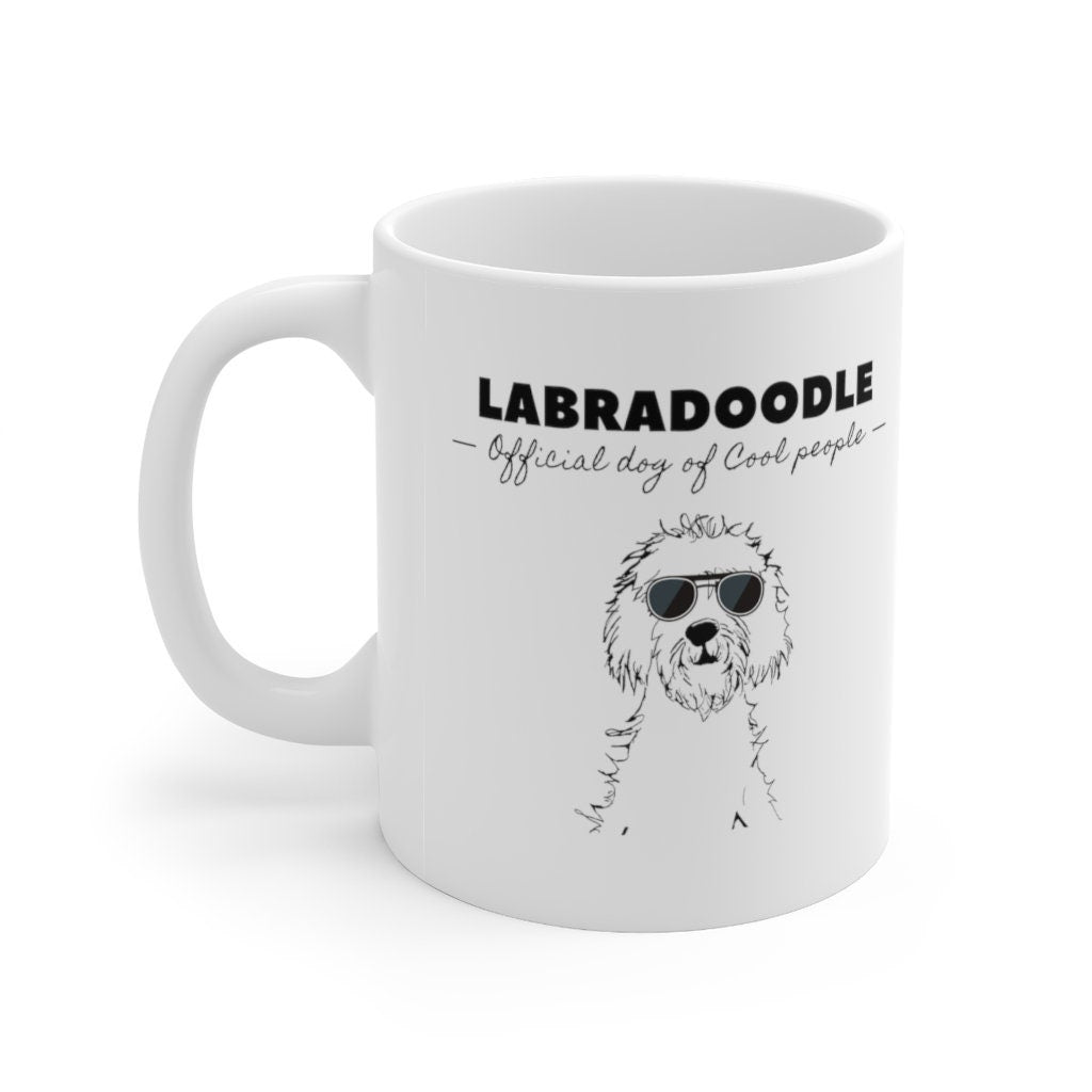 Labradoodle Gift - Official Dog Of Cool People Mug -Labradoodle Lover, Doodle Mom, Doodle Dad, Fun Gift Idea, White Ceramic Coffee