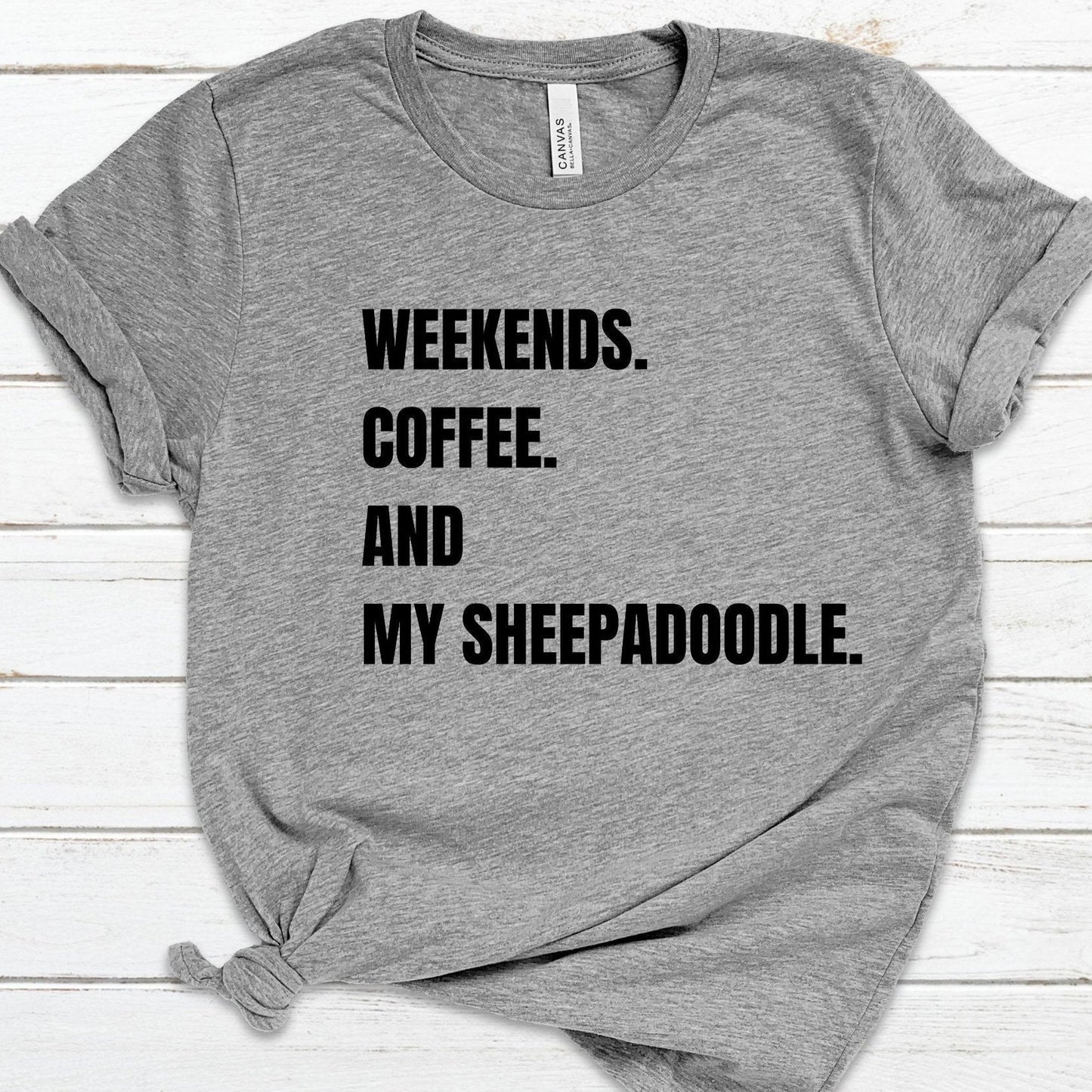 Sheepadoodle T-shirt -Sheepadoodle Gift - Sheepadoodle Mom, Sheepadoodle Dad, Doodle Lover Gift, Unisex Soft White T-shirt