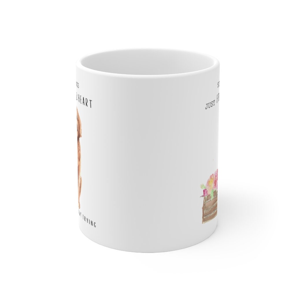 Doodle Dog Coffee Mug - Goldendoodle Mom, Dog Lover Gift, "Some Things Just Fill Your Heart Without Trying"  Mug