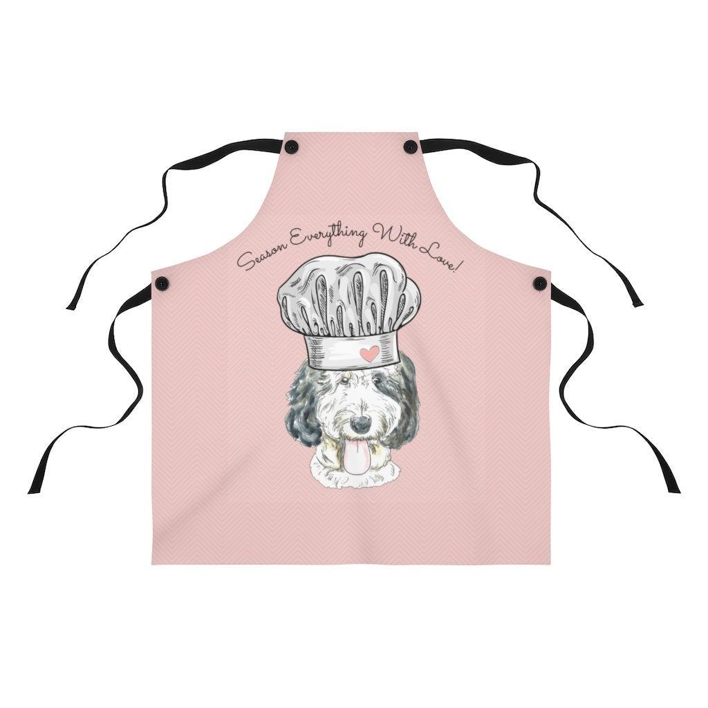 Sheepadoodle Dog Apron - Cooking Baking Apron For Doodle Mom- Doodle Mama -Doodle Gift Ideas, Mother's Day Gift