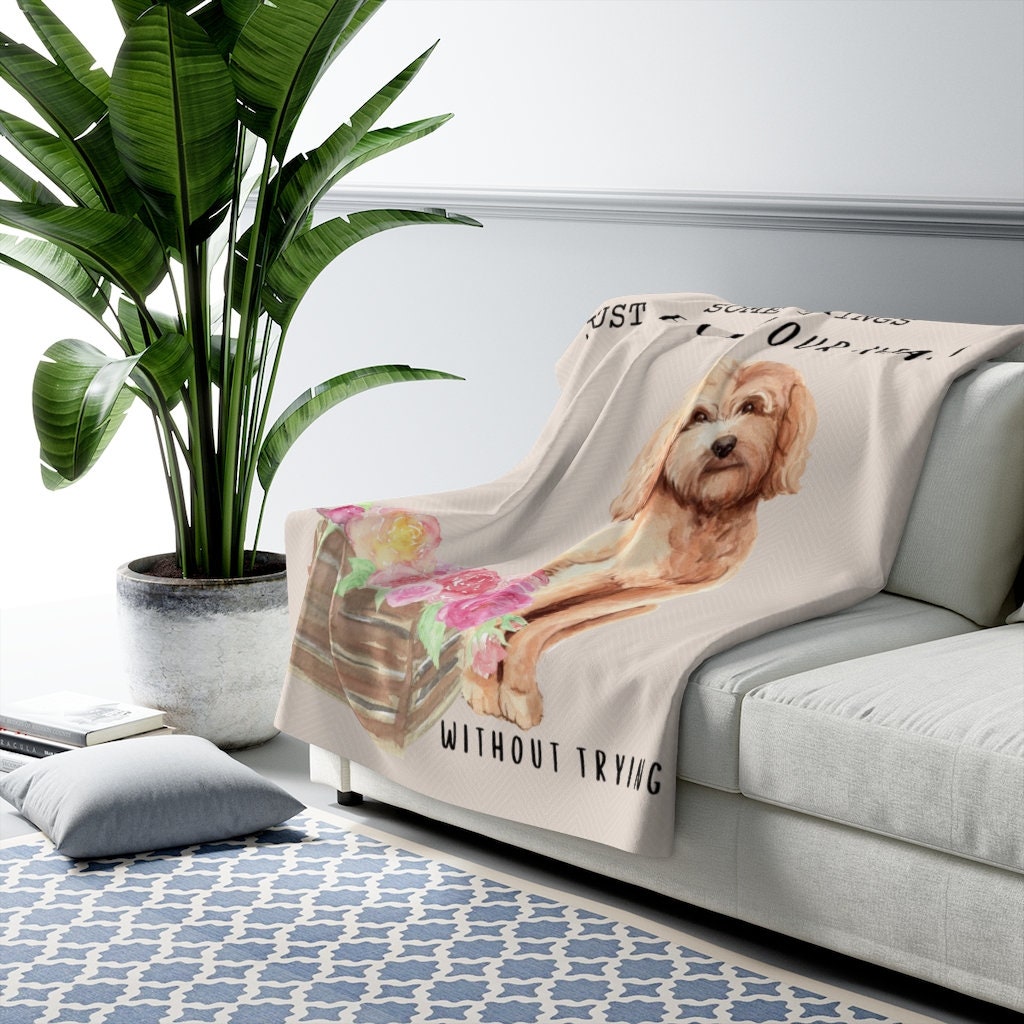 Doodle Dog Fleece Blanket - GoldenDoodle Mom Gift, Dog Lover Blanket, Doodle Lover Gift Idea