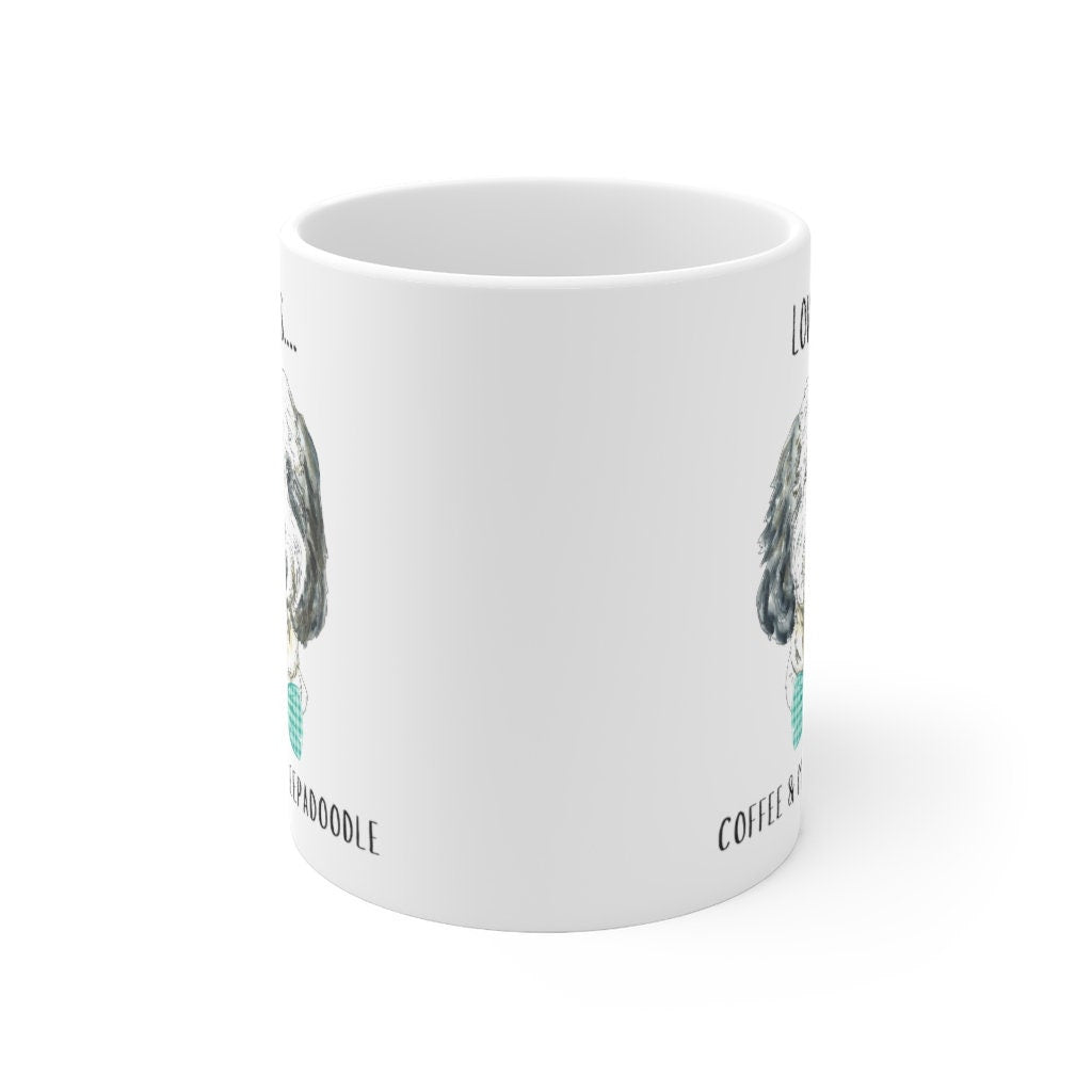 Sheepadoodle Dog Coffee Mug - Sheepadoodle Mom, Dog Lover Gift, Love Is Coffee and My Sheepadoodle Mug