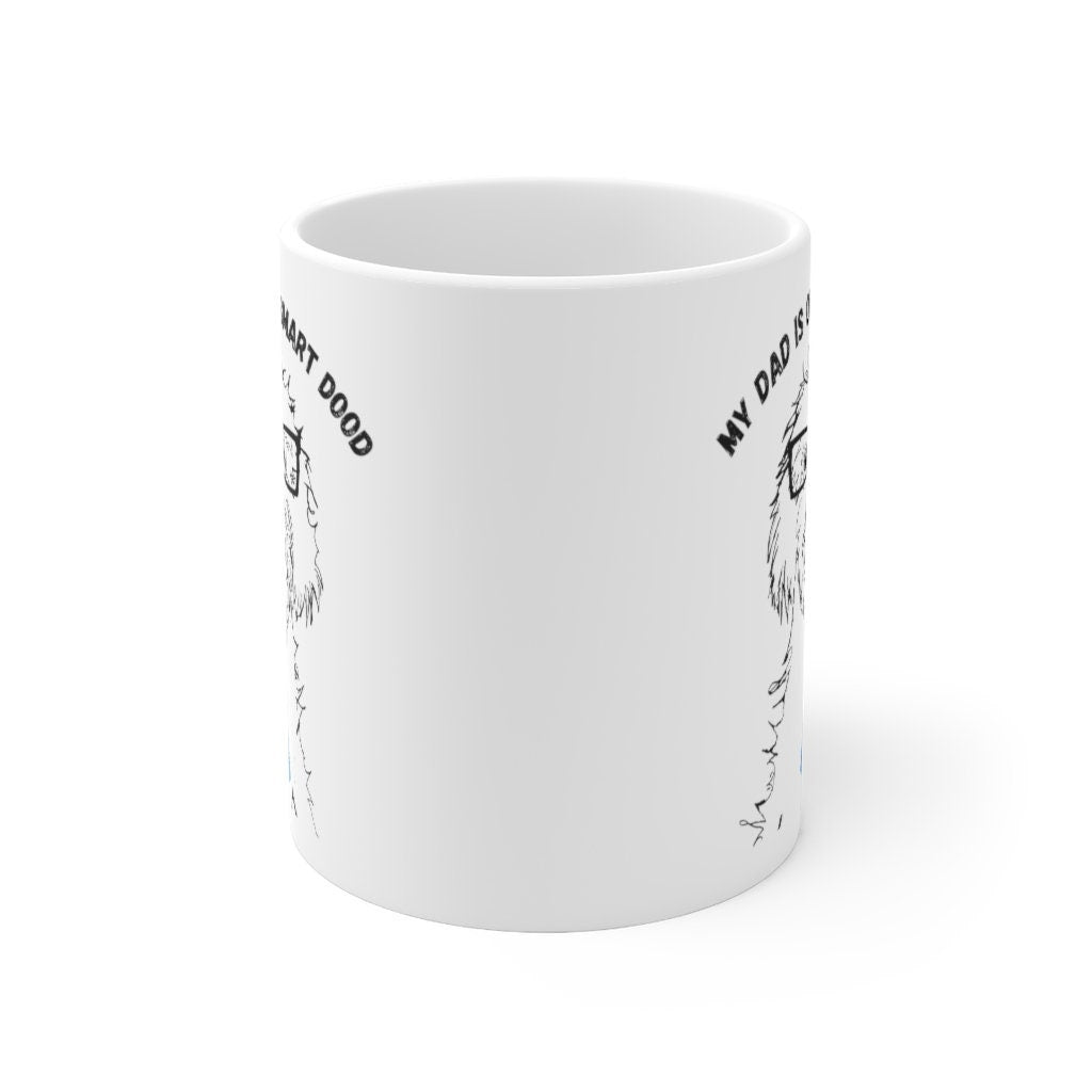 Doodle  Dog- My Dad Is One Smart Dood -Doodle Lover Gift - Doodle Dad, Birthday/Father's Day  Gift Idea, White Ceramic Coffee Mug