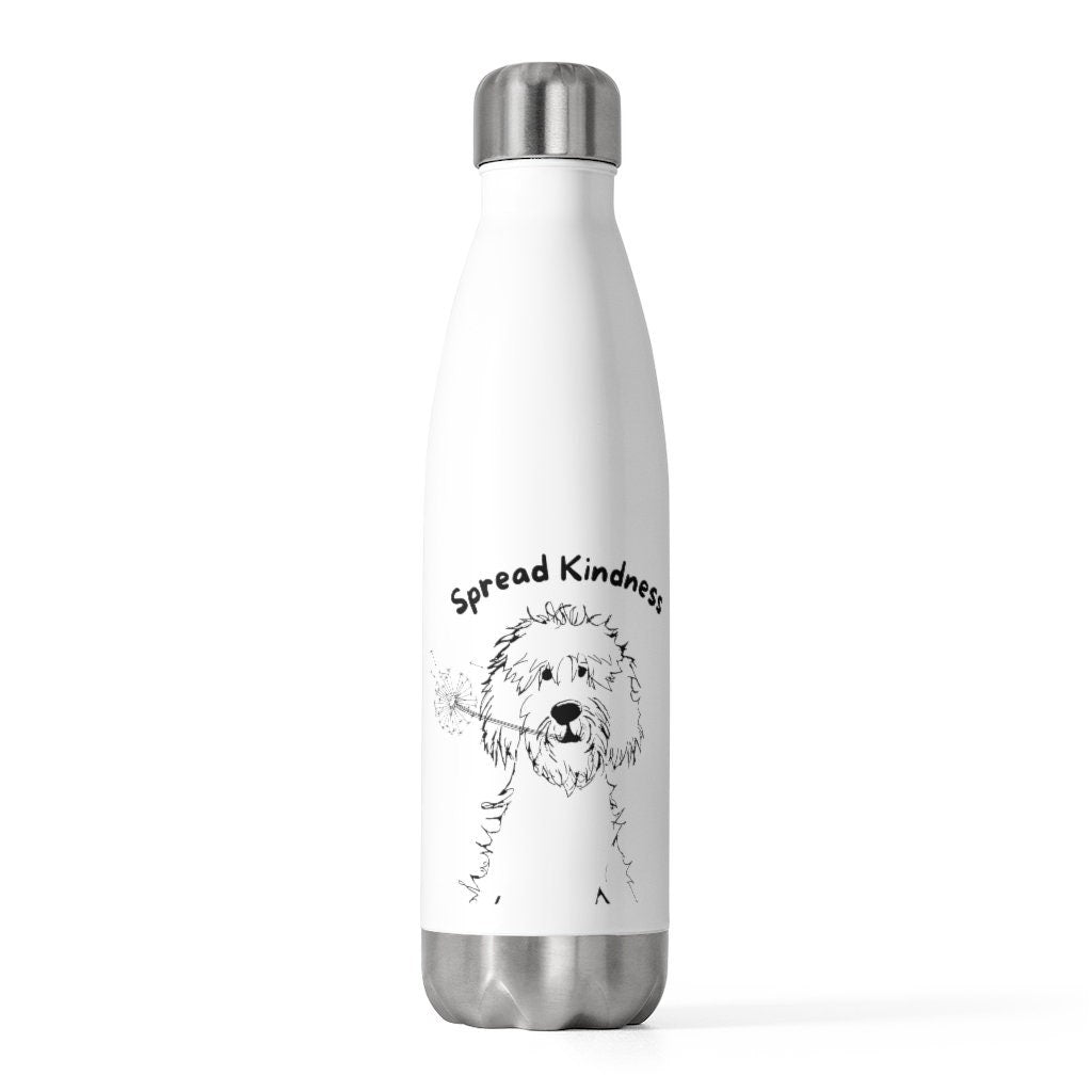 Doodle Dog Gift - Spread Kindness Water Bottle -Doodle Lover, Doodle Mom, Dog Lover Gift Idea, 20oz Insulated Beverage Bottle