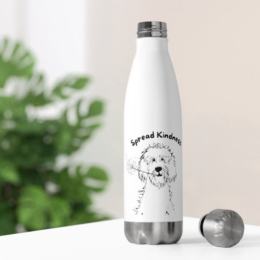 Doodle Dog Gift - Spread Kindness Water Bottle -Doodle Lover, Doodle Mom, Dog Lover Gift Idea, 20oz Insulated Beverage Bottle