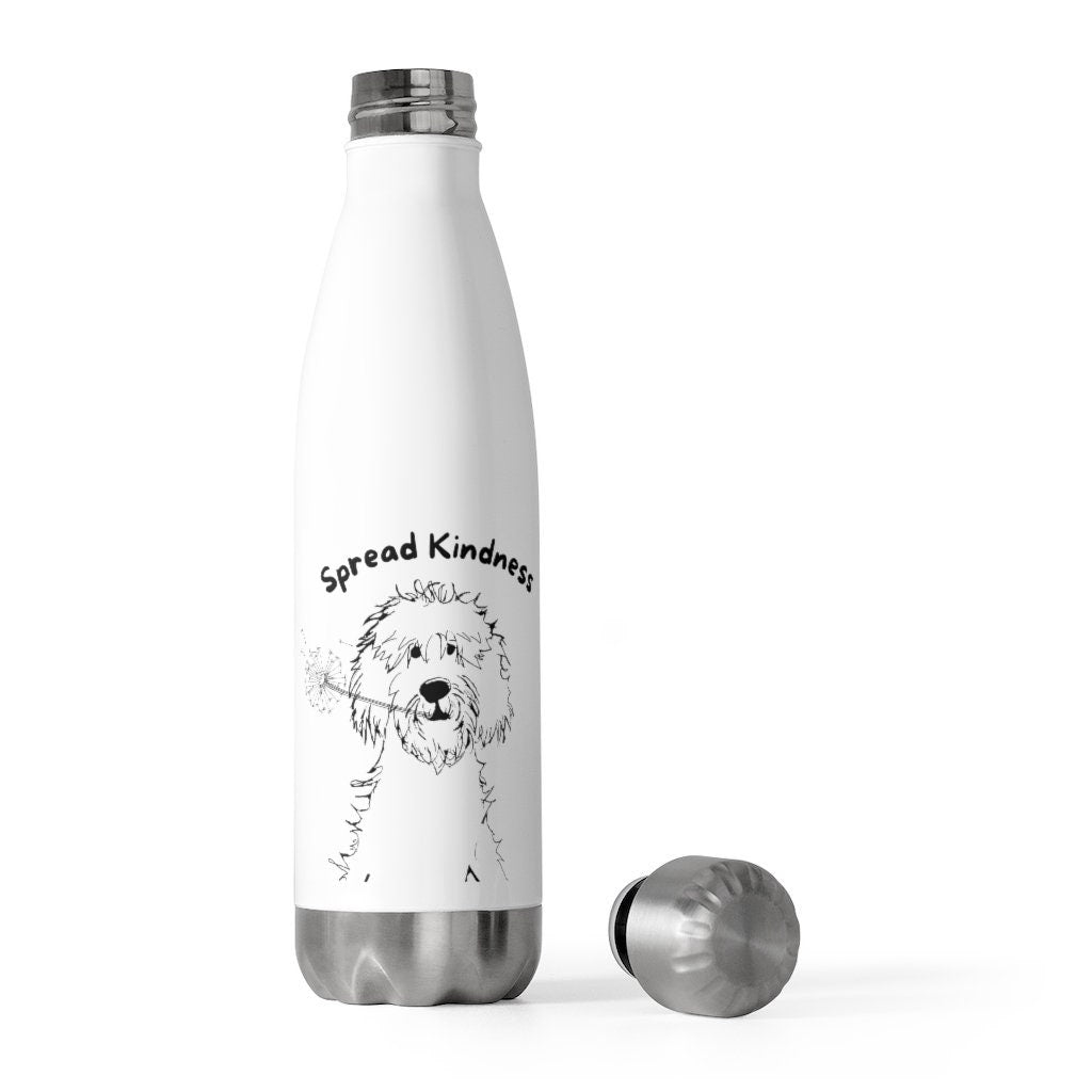 Doodle Dog Gift - Spread Kindness Water Bottle -Doodle Lover, Doodle Mom, Dog Lover Gift Idea, 20oz Insulated Beverage Bottle