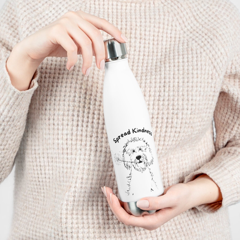 Doodle Dog Gift - Spread Kindness Water Bottle -Doodle Lover, Doodle Mom, Dog Lover Gift Idea, 20oz Insulated Beverage Bottle