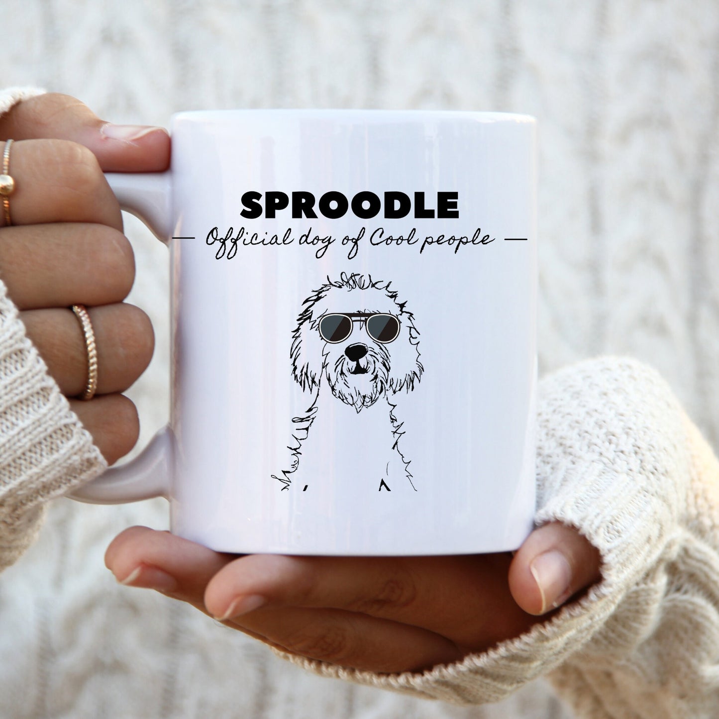 Sproodle - Official Dog Of Cool People Mug -Doodle Lover Gift, Doodle Mom, Doodle Dad, Fun Gift Idea, White Ceramic Coffee Mug 11o