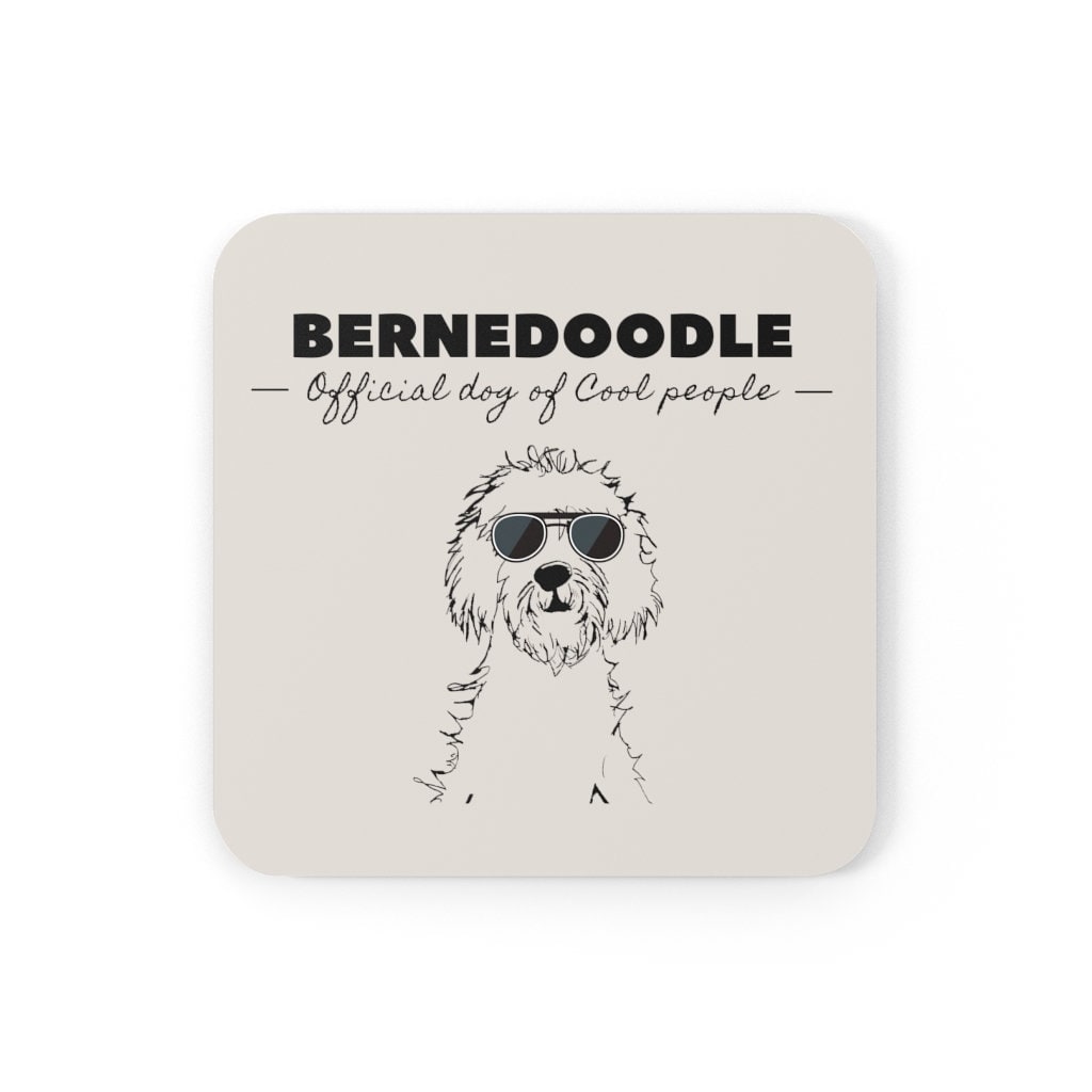 Bernedoodle Gift | Corkwood Coaster Set | Doodle Mom or Dad Gift | Bernedoodle Official Dog of Cool People | Funny Doodle Home Dec