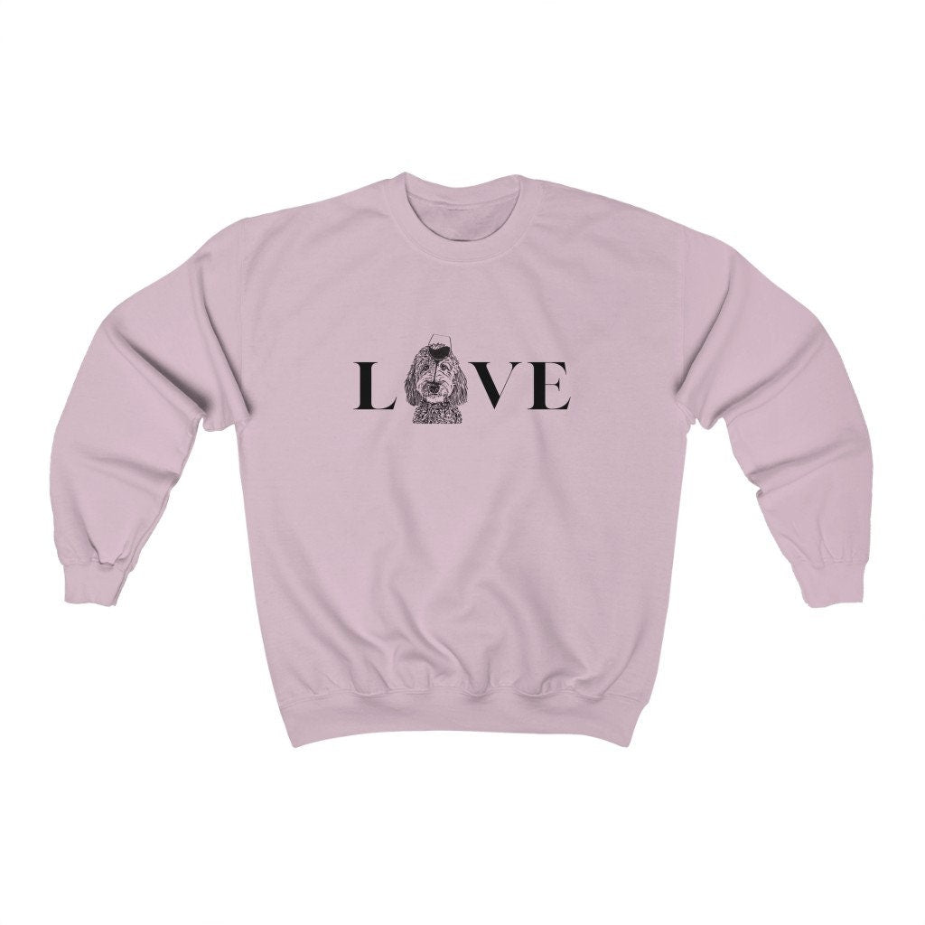 Doodle Love - Wine Sweatshirt |Goldendoodle |Labradoodle |Aussiedoodle |Sheepadoodle |Bernedoodle | Unisex Heavy Blend Crewneck Sw