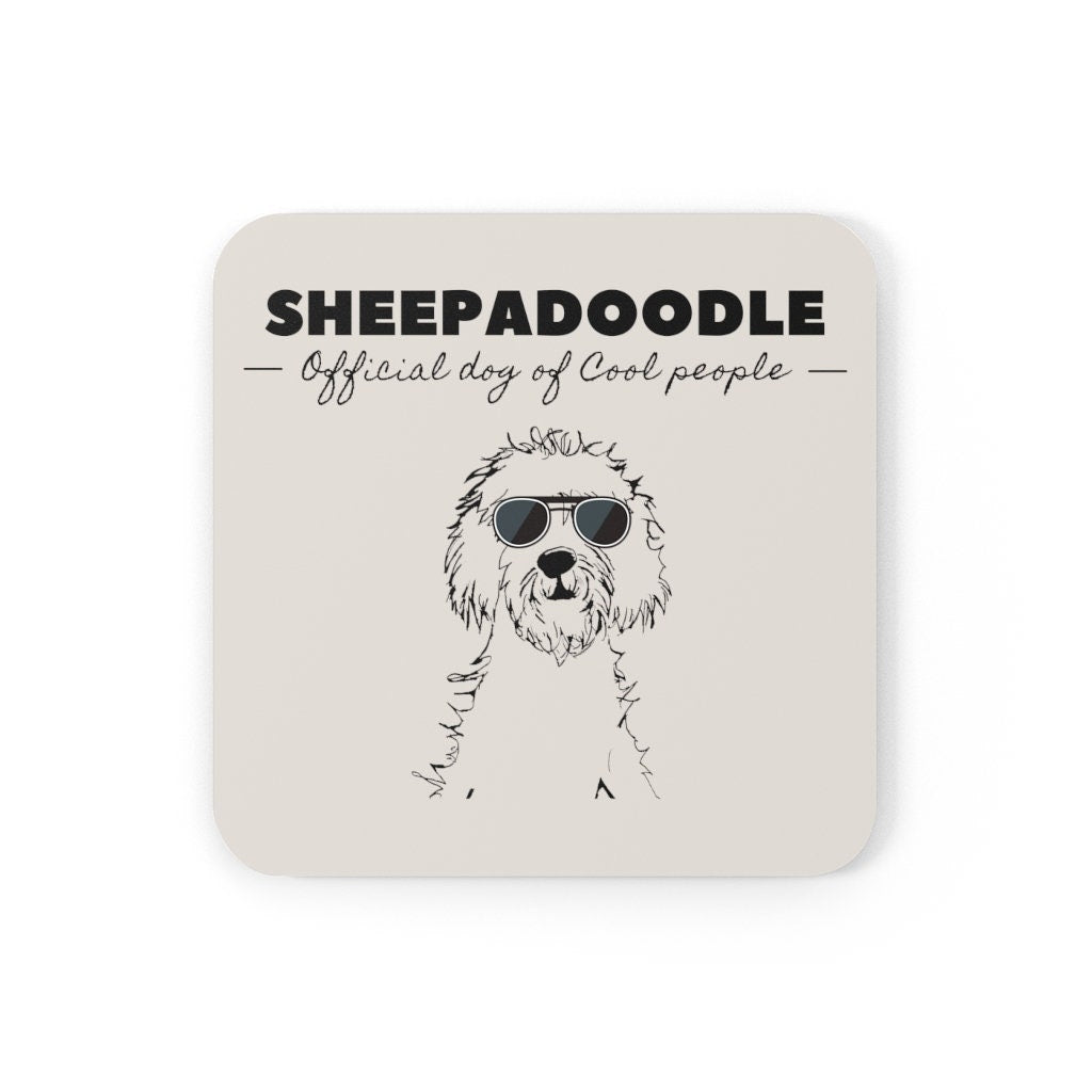 Goldendoodle Gift | Corkwood Coaster Set of 4 | Doodle Mom or Dad Gift | Goldendoodle Official Dog of Cool People | Funny Doodle H