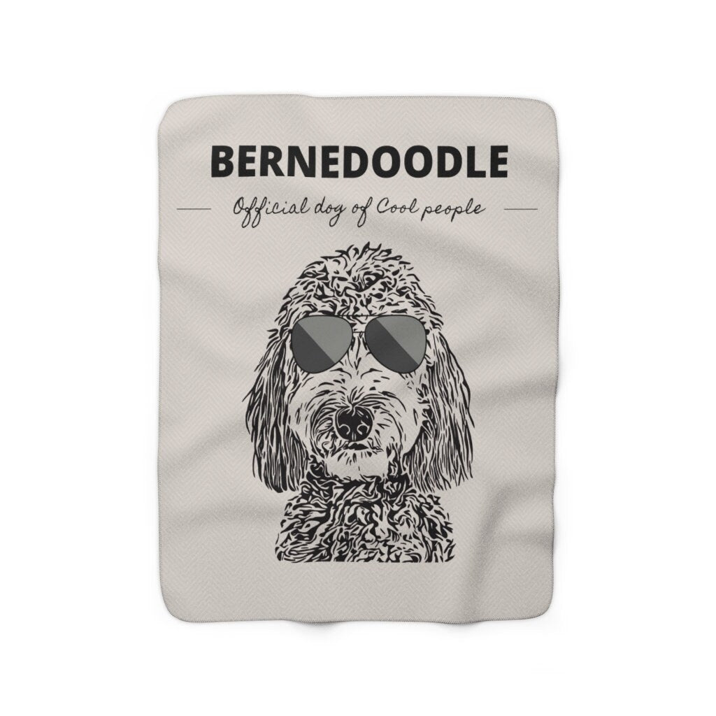 Bernedoodle Dog Blanket | Official Dog of Cool People | Goldendoodle Mom or Doodle Dad Gift | Dog Gift | Sherpa Fleece Fluffy