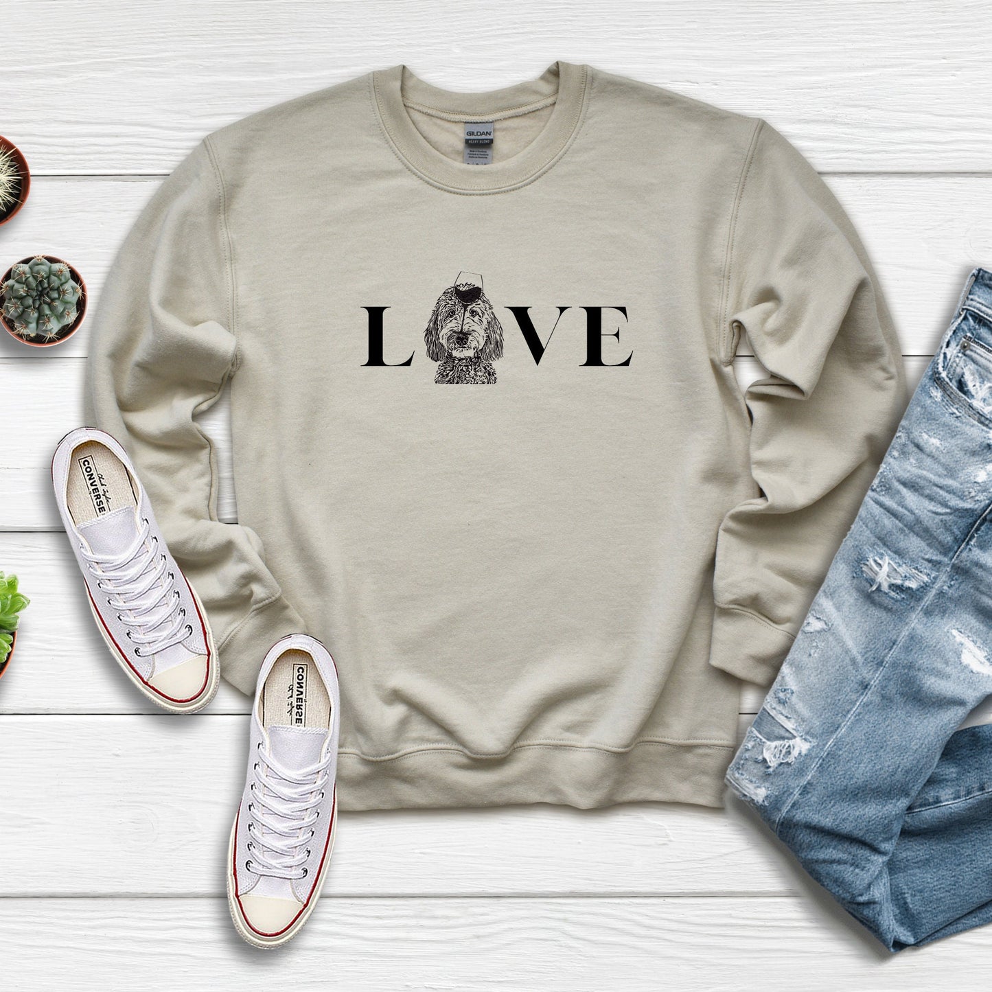 Doodle Love - Wine Sweatshirt |Goldendoodle |Labradoodle |Aussiedoodle |Sheepadoodle |Bernedoodle | Unisex Heavy Blend Crewneck Sw