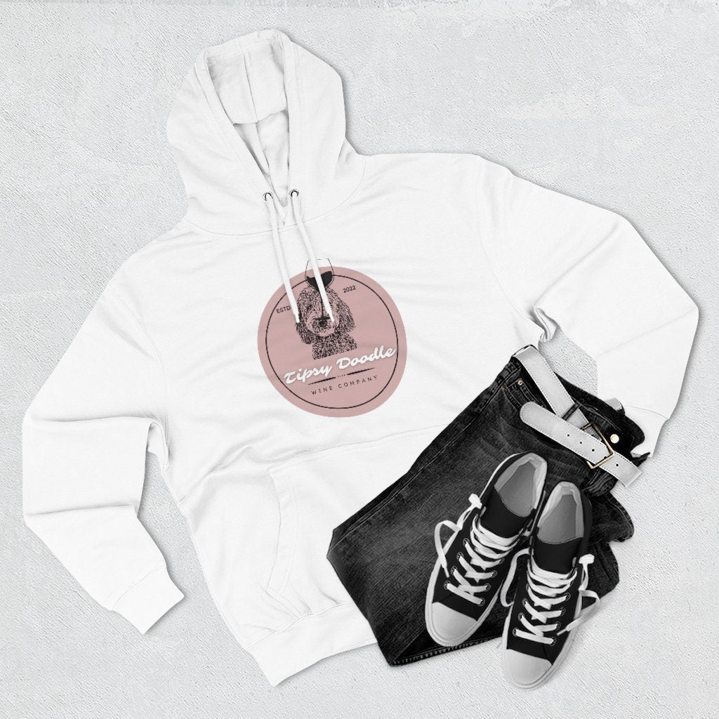 Doodle Mom Unisex Premium Pullover Hoodie | Tipsy Doodle Wine Company | Doodle Mama Gift | Doodle Dog & Wine Lover Gift | Mother's