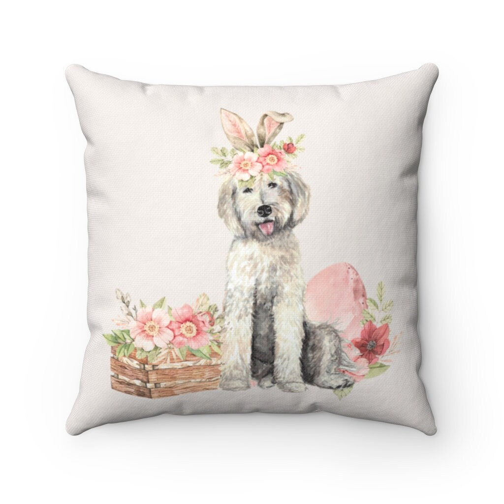 Easter Labradoodle Gift Pillow - Goldendoodle Gift Pillow, Labradoodle Mom and Dad Gift, Goldendoodle Mom or Dad Gift, Doodle Home