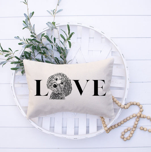 Mini Doodle Gift Pillow - Doodle Mom Dad Gift, Mini Goldendoodle, Cockapoo, Mini Sheepadoodle, Aussiedoodle, Maltipoo, Dog Pillow