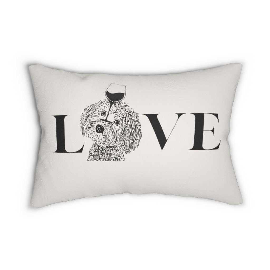 Doodle Dog Gift Pillow - Doodle Mom Wine Gift, Mini Doodle Gift, | Mini Goldendoodle, Cockapoo, Maltipoo, Sheepadoodle, Doodle Hom