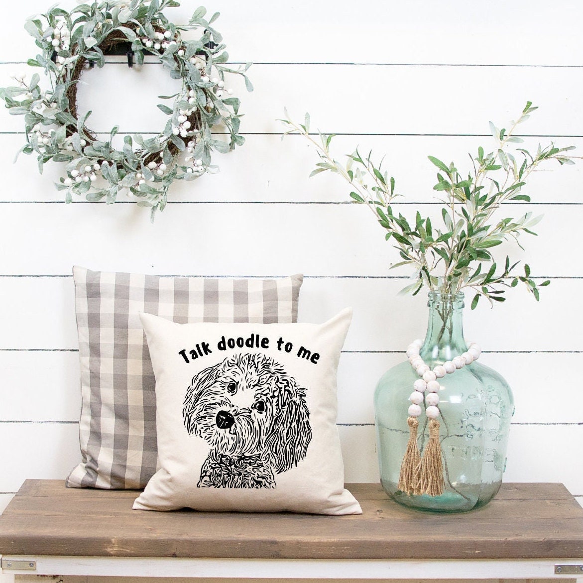 Doodle Dog Gift Pillow - Doodle Mom or Dad Gift, Cockapoo, Maltipoo, Mini Doodle, Doodle Mother's/Father's Day Gift, Doodle Home D