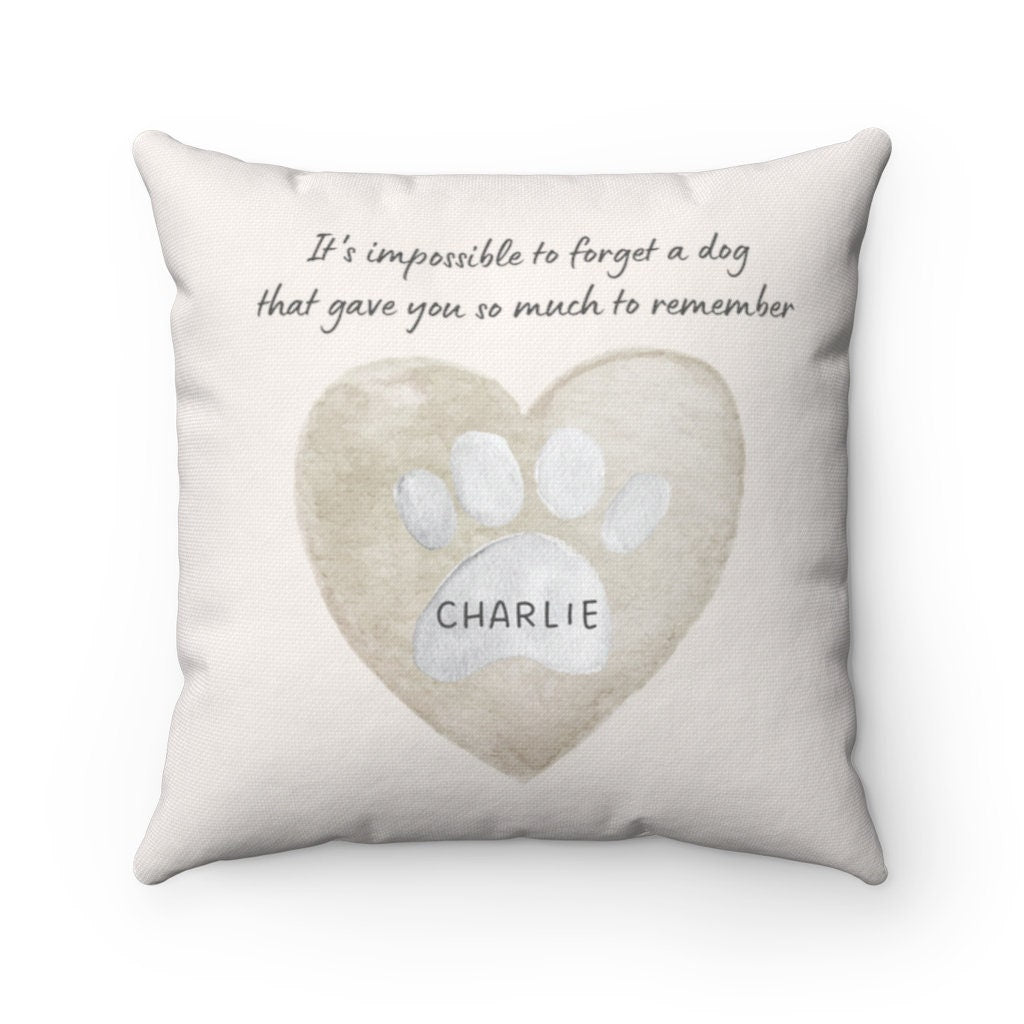 Pet Loss Gift - Personalized Dog Memorial, Dog Sympathy Passing Gift, Custom Dog Memorial Watercolor Best Friend Gift Pillow