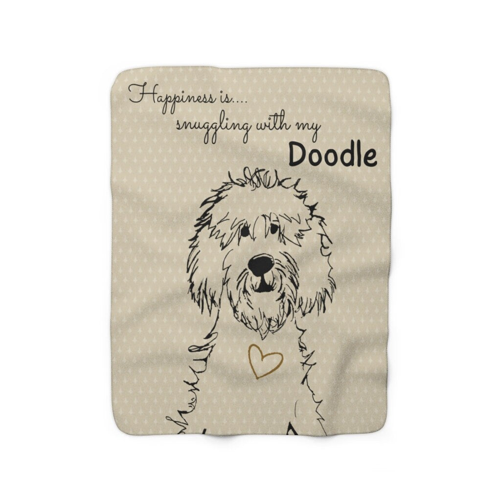 Doodle Dog Gift Blanket - Doodle Lover Gift, Doodle Mom -Doodle Dad, Dog Lover Blanket, Sherpa Fleece Blanket Fluffy and Warm