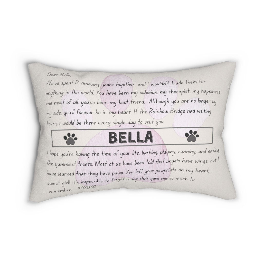 Personalized Pet Memorial Gift Pillow - Dog Sympathy Gift, Pet Loss Gift, Pet Bereavement Gift, Pet Sympathy Pillow