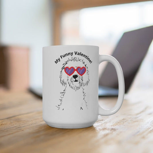 Doodle Dog Mug Valentine's Day - Doodle Mug, Goldendoodle Mug, Doodle Lover Gift, Doodle Mom, Fun Dog Gift, White Ceramic Mug 15oz