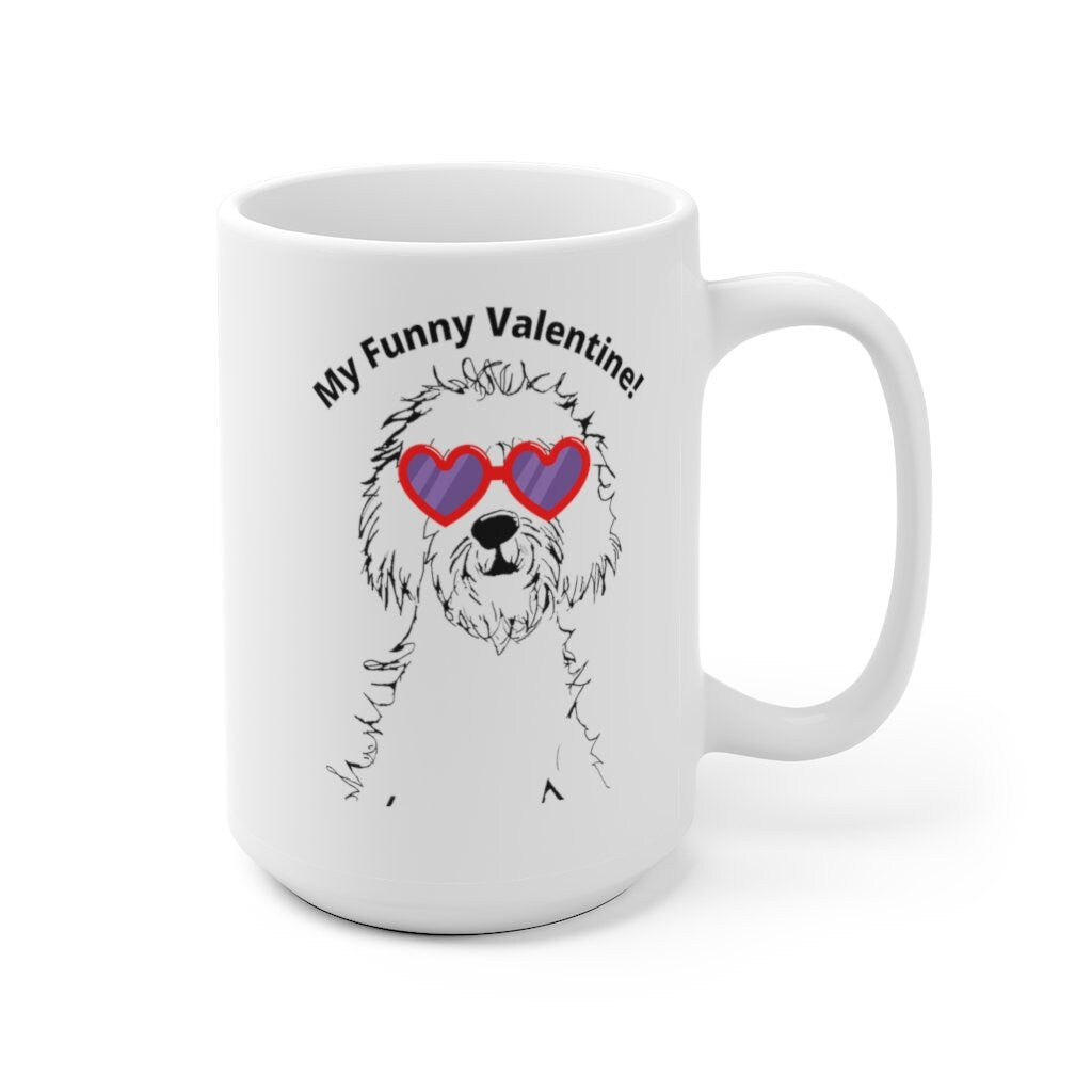 Doodle Dog Mug Valentine's Day - Doodle Mug, Goldendoodle Mug, Doodle Lover Gift, Doodle Mom, Fun Dog Gift, White Ceramic Mug 15oz