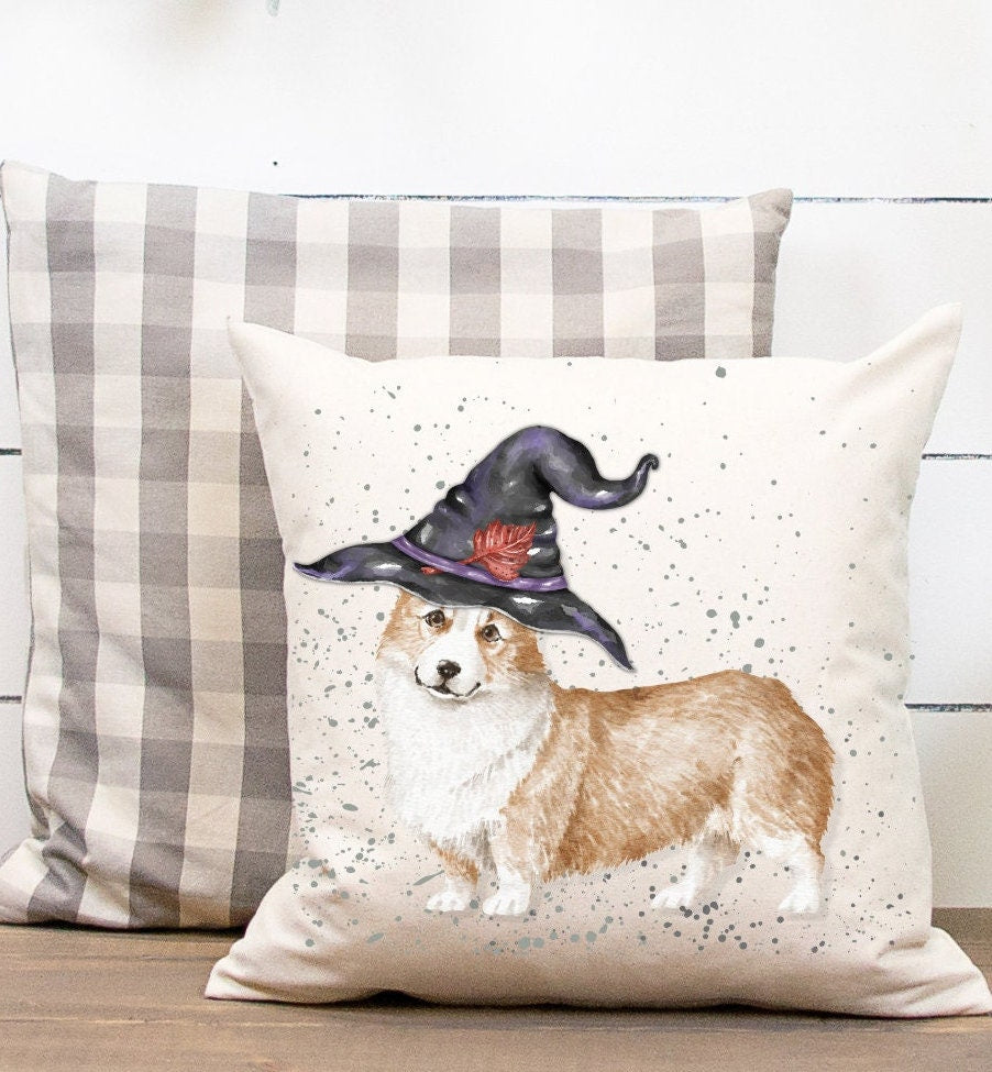 Corgi Pillow - Corgi Halloween Gift, Corgi Mom or Dad Gift, Corgi Dog Fall and Autumn Home Decor, Corgi Dad, Corgi Fun Gift