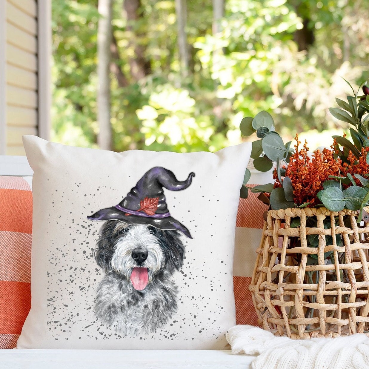 Bernedoodle - Sheepadoodle, Doodle Dog Gift Pillow, Doodle Mom or Dad Gift, Doodle Fall, Autumn Home Decor