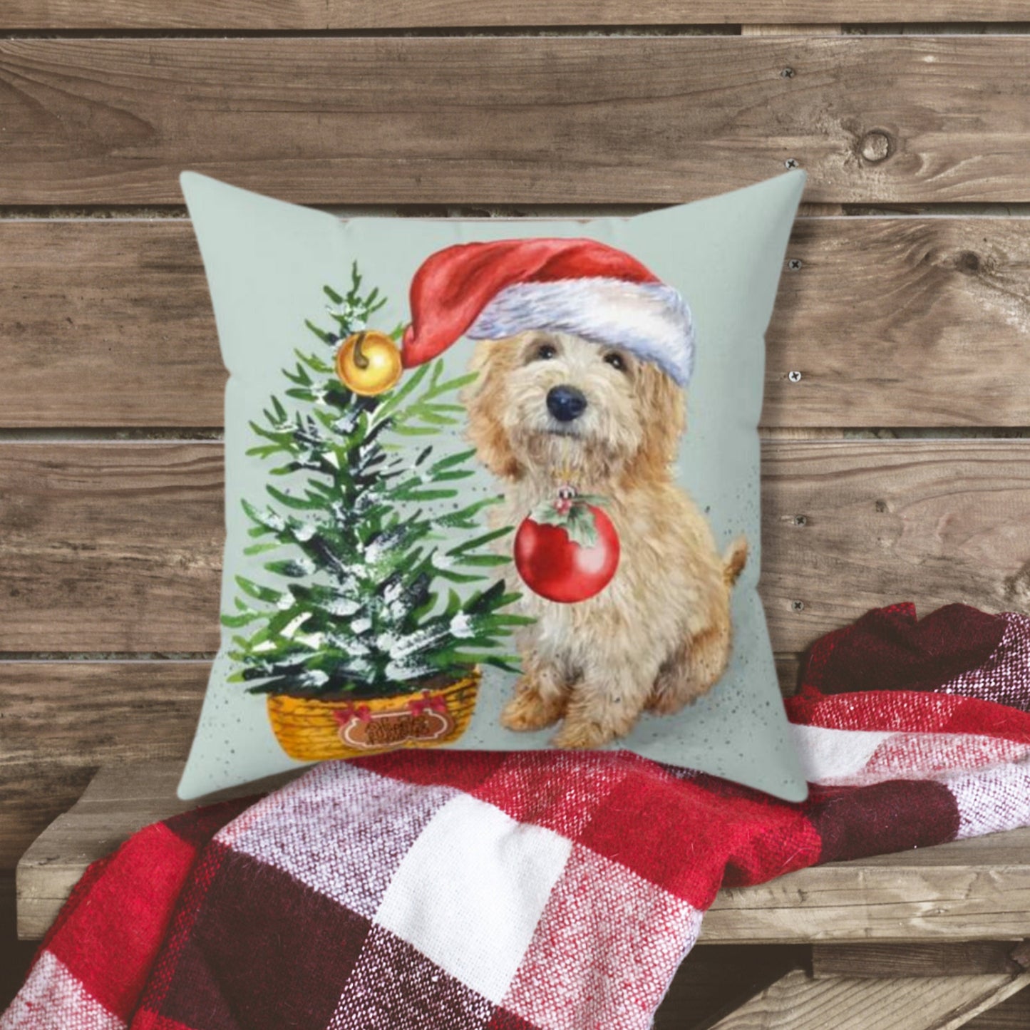 Goldendoodle - Doodle Dog Christmas Pillow, Labradoodle, Cockapoo, Cavapoo, Doodle Mom Holiday Gift, Cover and Insert