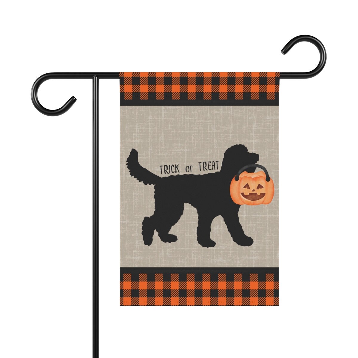 Doodle Dog Halloween Home & Garden Flag Banner - Doodle Fall Decor, Doodle Mom/Dad Gift, Goldendoodle, Bernedoodle, Aussiedoodle a