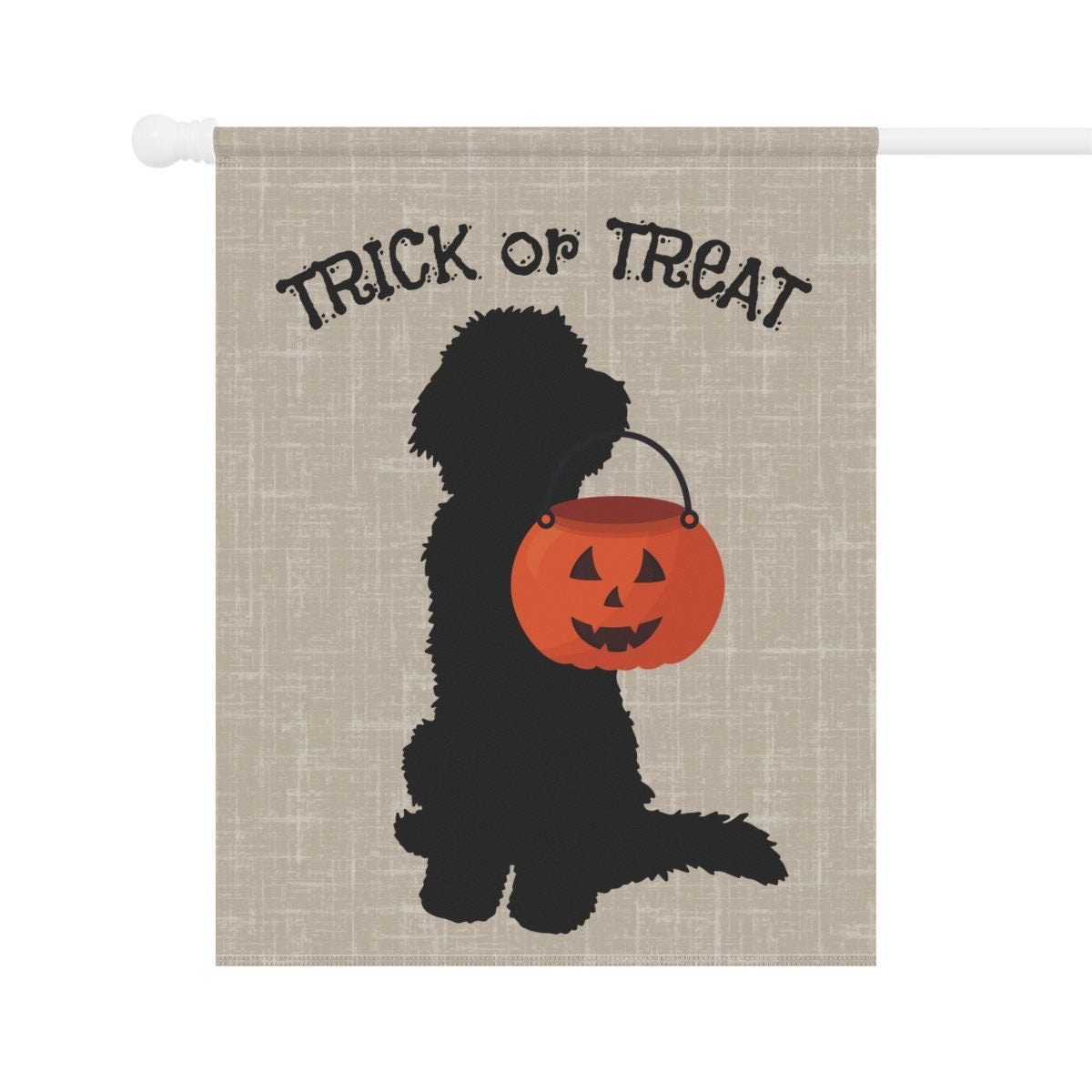 Doodle Dog Halloween Home & Garden Banner - Doodle Fall Decor, Doodle Mom or Dad Gift, Goldendoodle, Bernedoodle, Etc., Pole Not I