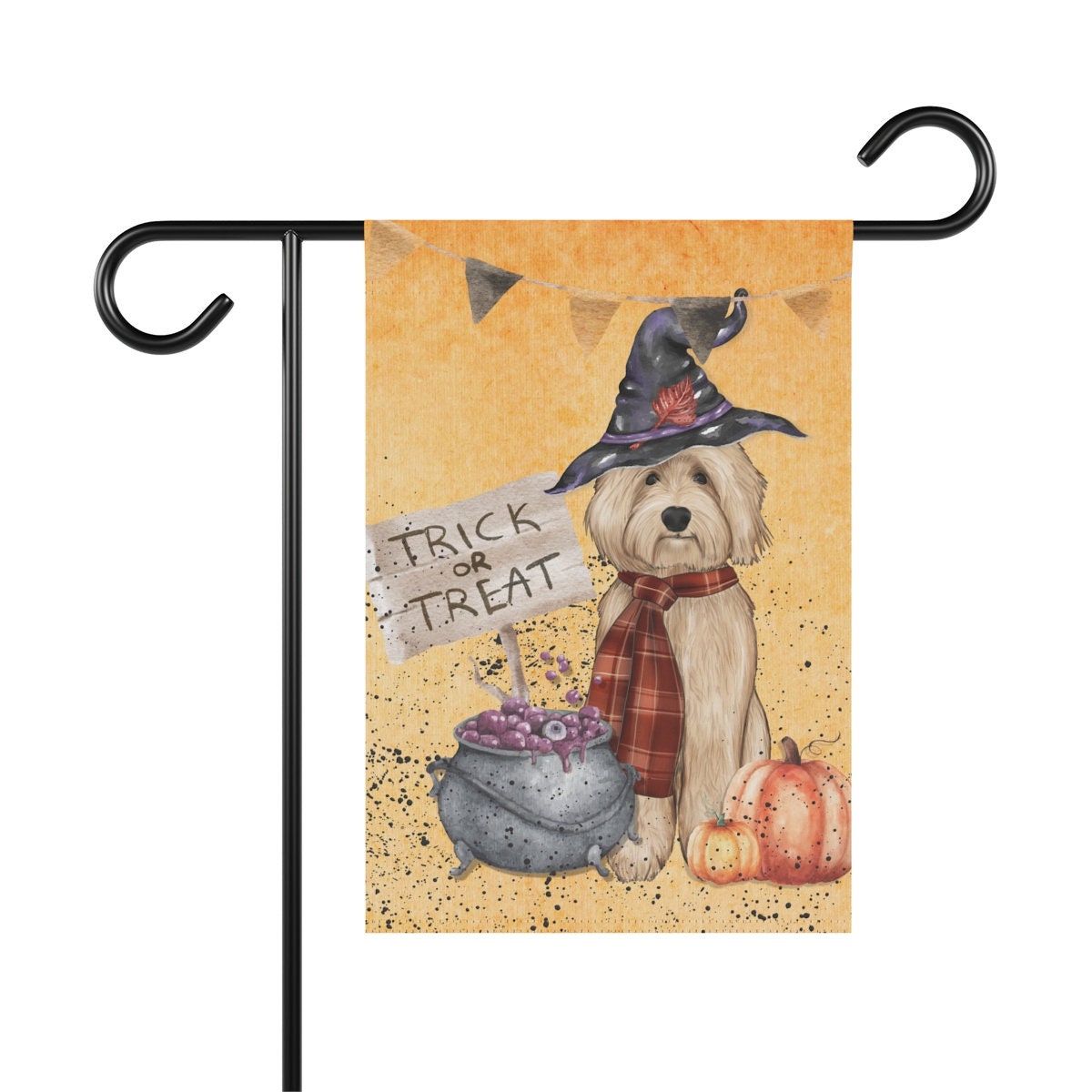 Goldendoodle - Labradoodle, Doodle Dog Fall/Halloween Garden, House Flag / Banner, Double-sided, Doodle Mom or Dad Gift Idea